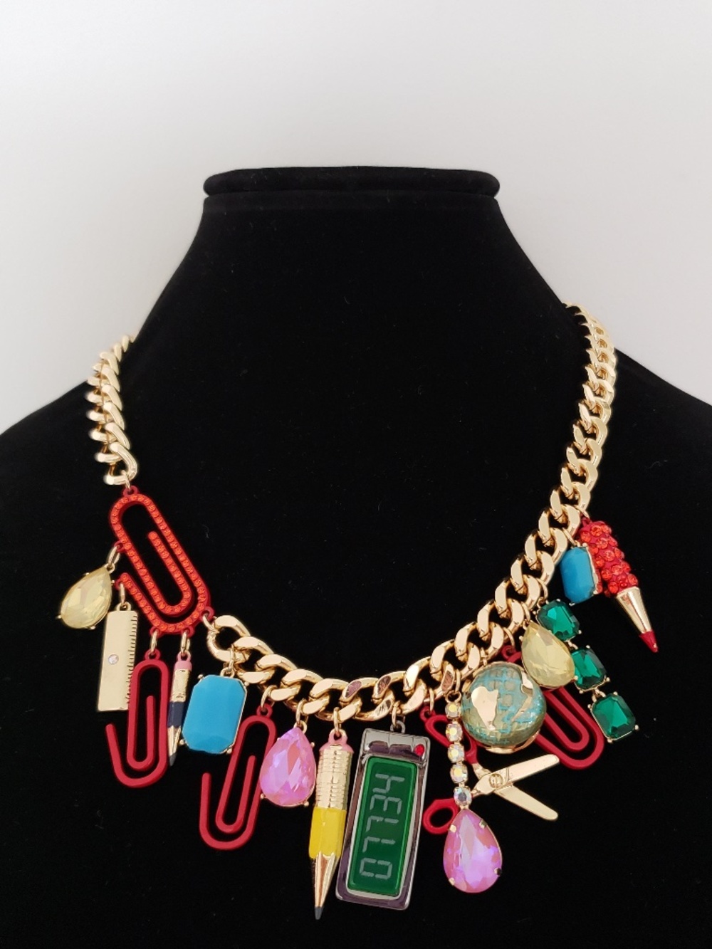 Betsey Johnson Back To School Charm Statement Necklace